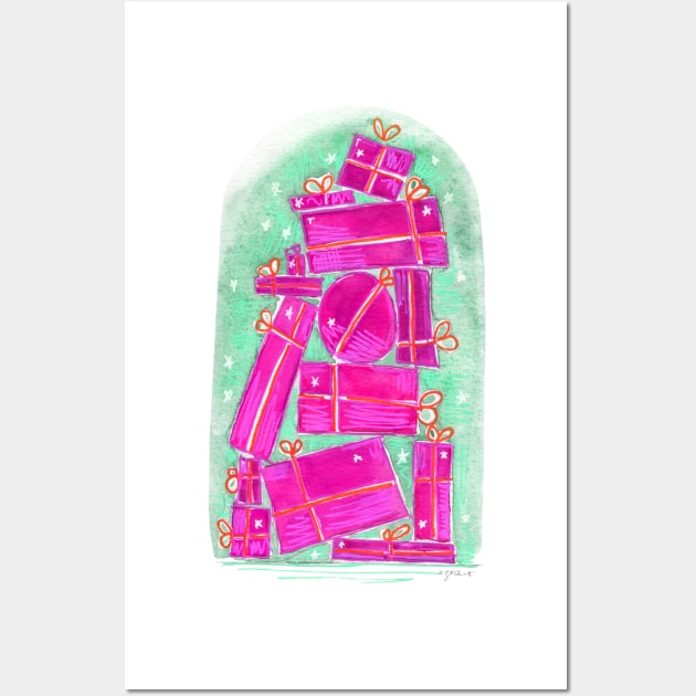 stack of pink gifts Wall Art by EmilieGeant